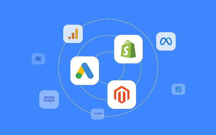 BizSidekick connecting Shopify, Google Ads, Meta Ads, and other business tools